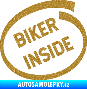 Samolepka Biker inside 005 nápis Ultra Metalic zlatá