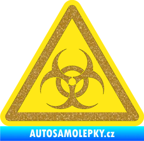 Samolepka Biohazard barevný trojúhelník Ultra Metalic zlatá