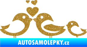 Samolepka Bird family 001 rodina v autě Ultra Metalic zlatá