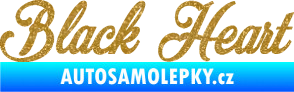 Samolepka Black Heart nápis Ultra Metalic zlatá