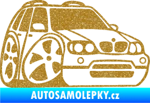 Samolepka BMW X5 karikatura pravá Ultra Metalic zlatá