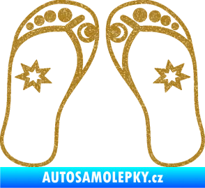 Samolepka Botičky 001 plážové žabky Ultra Metalic zlatá