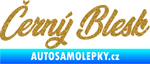 Samolepka Černý blesk nápis Ultra Metalic zlatá