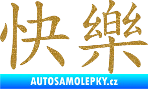 Samolepka Čínský znak Happy Ultra Metalic zlatá