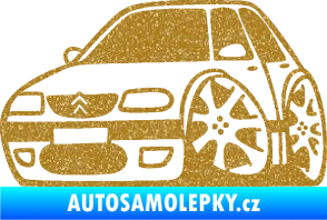 Samolepka Citroen saxo karikatura levá Ultra Metalic zlatá