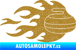 Samolepka Curling 005 pravá kámen Ultra Metalic zlatá
