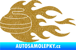 Samolepka Curling 005 levá kámen Ultra Metalic zlatá