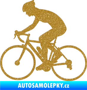Samolepka Cyklista 005 levá Ultra Metalic zlatá