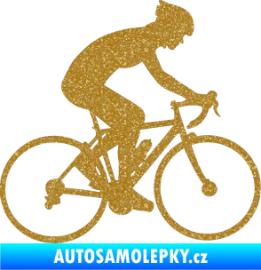 Samolepka Cyklista 005 pravá Ultra Metalic zlatá