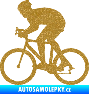 Samolepka Cyklista 008 levá Ultra Metalic zlatá