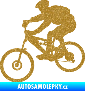 Samolepka Cyklista 009 levá horské kolo Ultra Metalic zlatá