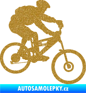 Samolepka Cyklista 009 pravá horské kolo Ultra Metalic zlatá