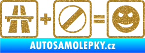 Samolepka Dálnice + konec omezení rychlosti = jízda Ultra Metalic zlatá