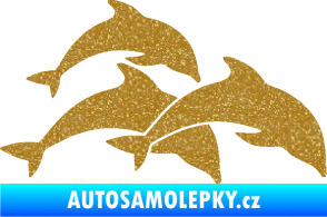 Samolepka Delfíni 001 pravá Ultra Metalic zlatá
