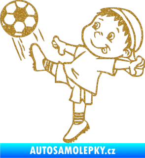Samolepka Dítě v autě 022 levá fotbalista Ultra Metalic zlatá