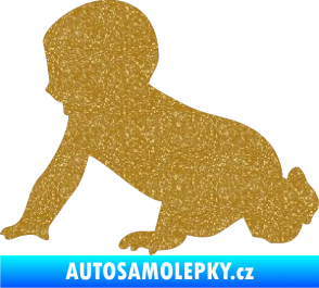 Samolepka Dítě v autě 025 levá miminko silueta Ultra Metalic zlatá