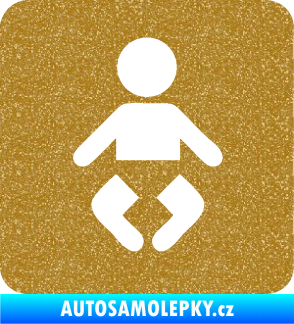 Samolepka Dítě v autě 093 symbol miminka Ultra Metalic zlatá