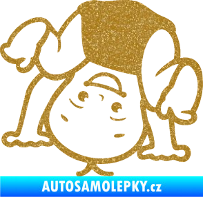 Samolepka Dítě v autě 101 levá vzhůru nohama Ultra Metalic zlatá