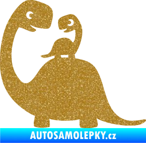 Samolepka Dítě v autě 105 levá dinosaurus Ultra Metalic zlatá