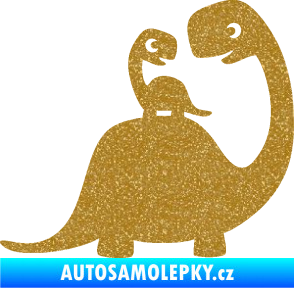 Samolepka Dítě v autě 105 pravá dinosaurus Ultra Metalic zlatá