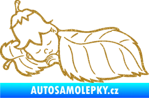 Samolepka Dítě v autě 107 levá spinká na lístečku Ultra Metalic zlatá