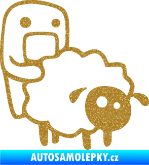Samolepka Domo 005 pravá love sheep Ultra Metalic zlatá