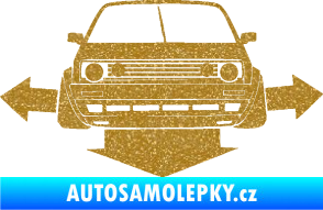 Samolepka Down and out car 002 Ultra Metalic zlatá