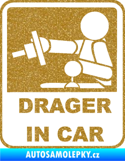 Samolepka Drager in car 002 Ultra Metalic zlatá