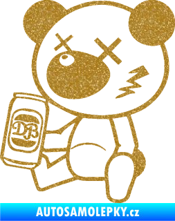 Samolepka Drunk bear 001 levá medvěd s plechovkou Ultra Metalic zlatá