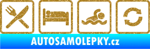Samolepka Eat sleep swimming repeat plavání Ultra Metalic zlatá