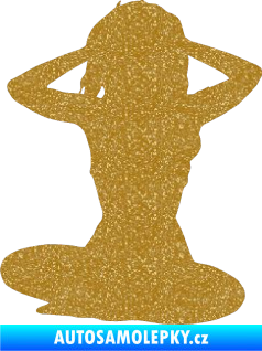 Samolepka Erotická žena 042 levá Ultra Metalic zlatá