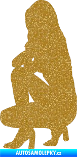 Samolepka Erotická žena 044 levá Ultra Metalic zlatá