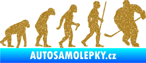 Samolepka Evoluce 003 hokej pravá Ultra Metalic zlatá