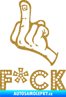 Samolepka F*CK 002  nápis  Ultra Metalic zlatá