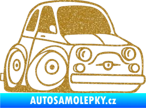 Samolepka Fiat 500 karikatura pravá Ultra Metalic zlatá