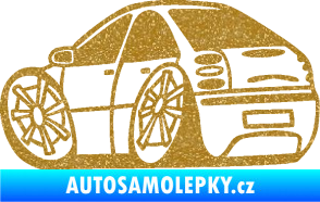 Samolepka Fiat Bravo karikatura levá Ultra Metalic zlatá