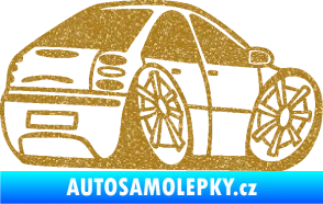 Samolepka Fiat Bravo karikatura pravá Ultra Metalic zlatá