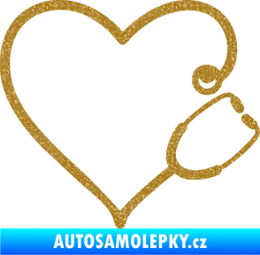 Samolepka Fonendoskop 002 pravá  zdravotní sestřička Ultra Metalic zlatá