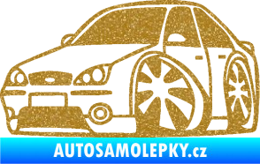 Samolepka Ford Mondeo karikatura levá Ultra Metalic zlatá