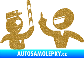 Samolepka Fuck the police 003 Ultra Metalic zlatá