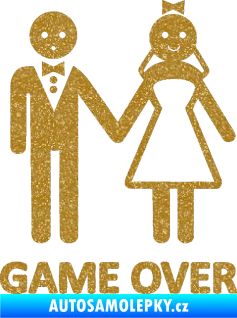 Samolepka Game over varianta svatba Ultra Metalic zlatá