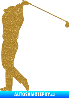 Samolepka Golfista 004 levá Ultra Metalic zlatá