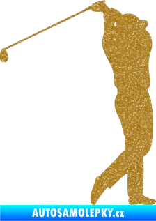 Samolepka Golfista 004 pravá Ultra Metalic zlatá