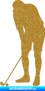 Samolepka Golfista 007 levá Ultra Metalic zlatá