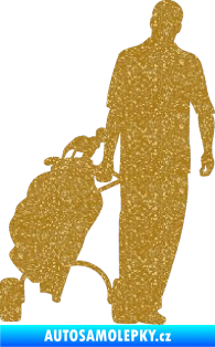 Samolepka Golfista 009 pravá Ultra Metalic zlatá
