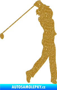 Samolepka Golfistka 013 pravá Ultra Metalic zlatá
