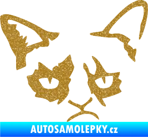 Samolepka Grumpy cat 001 pravá Ultra Metalic zlatá