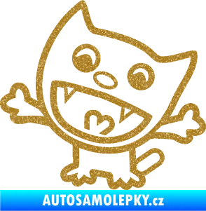 Samolepka Happy cat 001 levá Ultra Metalic zlatá