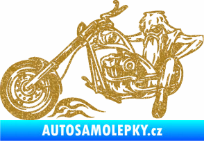 Samolepka Harley 001 levá Ultra Metalic zlatá