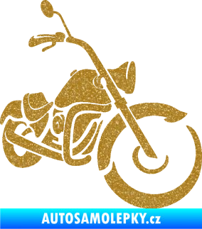 Samolepka Harley 002 pravá motorka Ultra Metalic zlatá